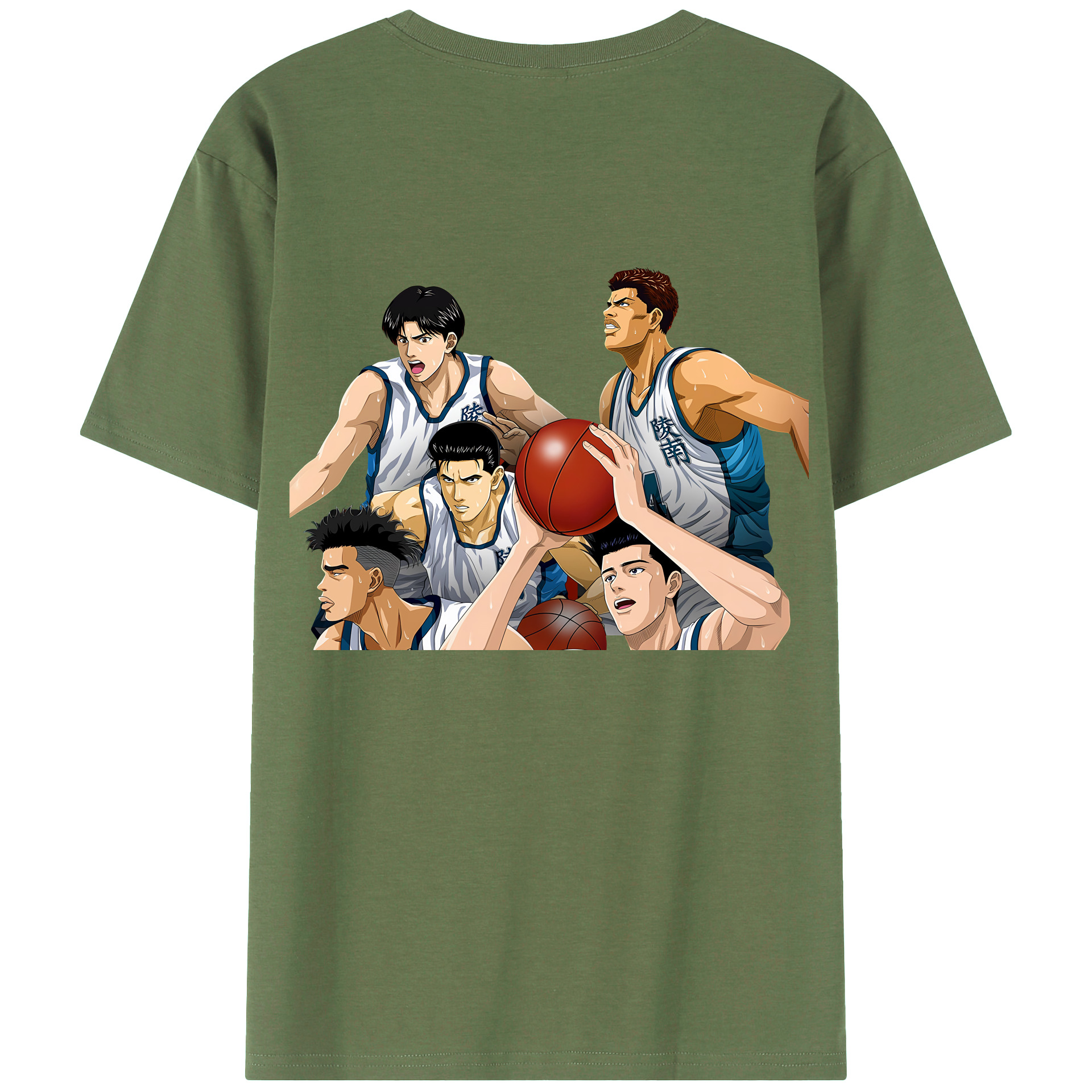 （画像用） SLAM DUNK／スラムダンク 綿100％ メンズ半袖Tシャツ（バックプリント） 通気性